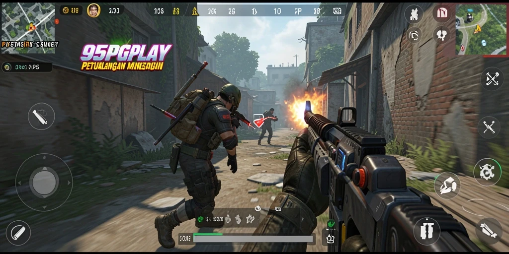 Screenshot utama menunjukkan aksi mendebarkan dalam game TPS.
