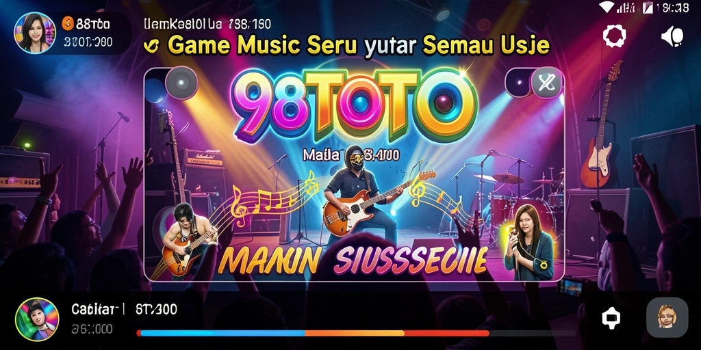 Gameplay interaktif 98TOTO dengan beragam lagu.