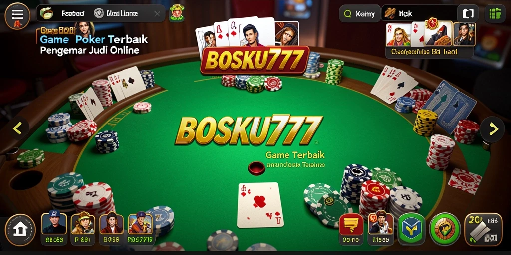 Tampilan gameplay Poker yang seru di BOSKU777.
