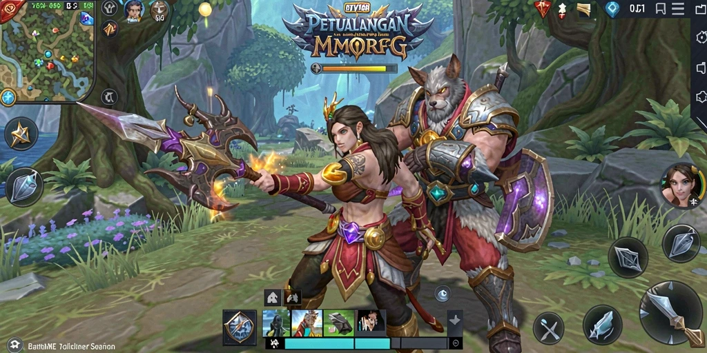 Tangkapan layar BTV168 menunjukkan aksi pertarungan seru dalam dunia MMORPG.