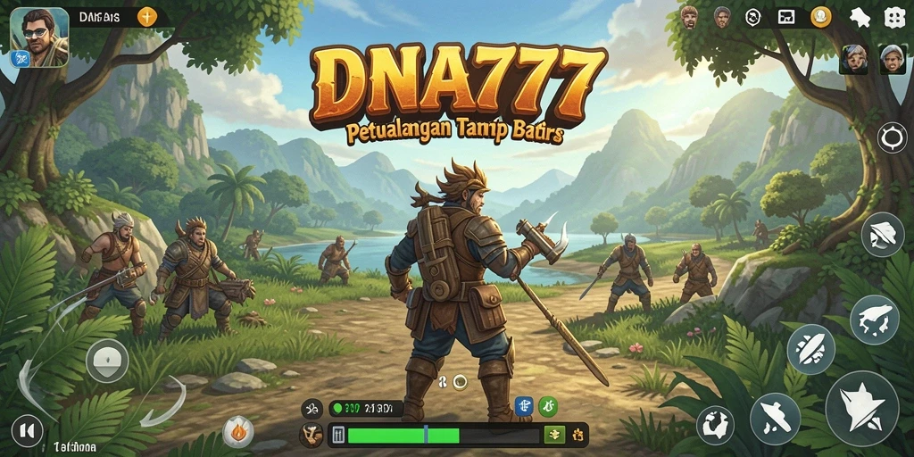 Screenshot utama gameplay DNA777 menampilkan petualangan mendebarkan di dunia terbuka.