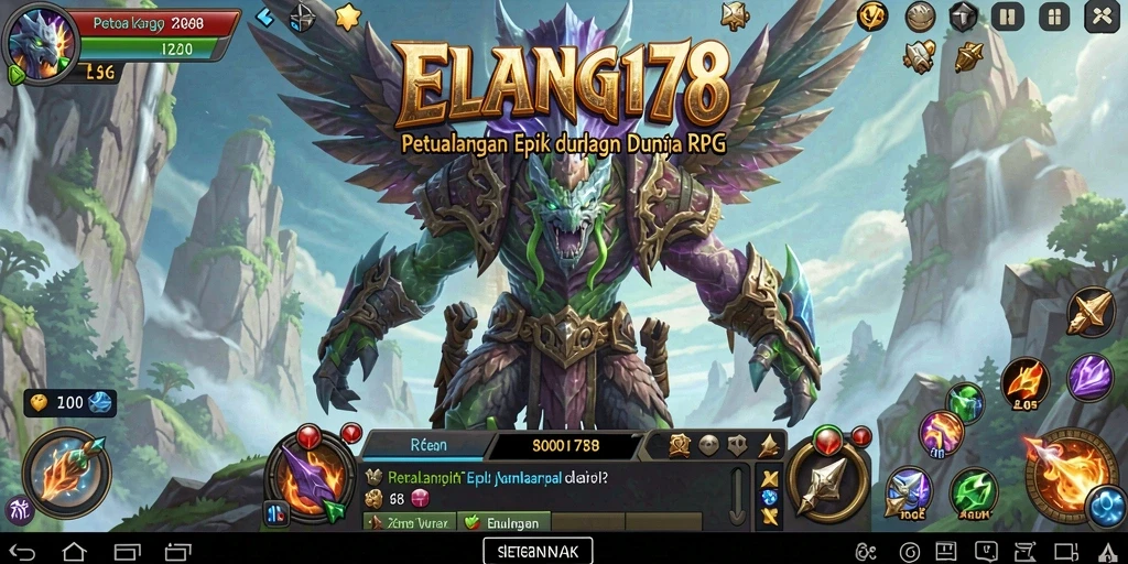 Tangkapan layar utama ELANG178 menampilkan aksi seru dalam dunia RPG.
