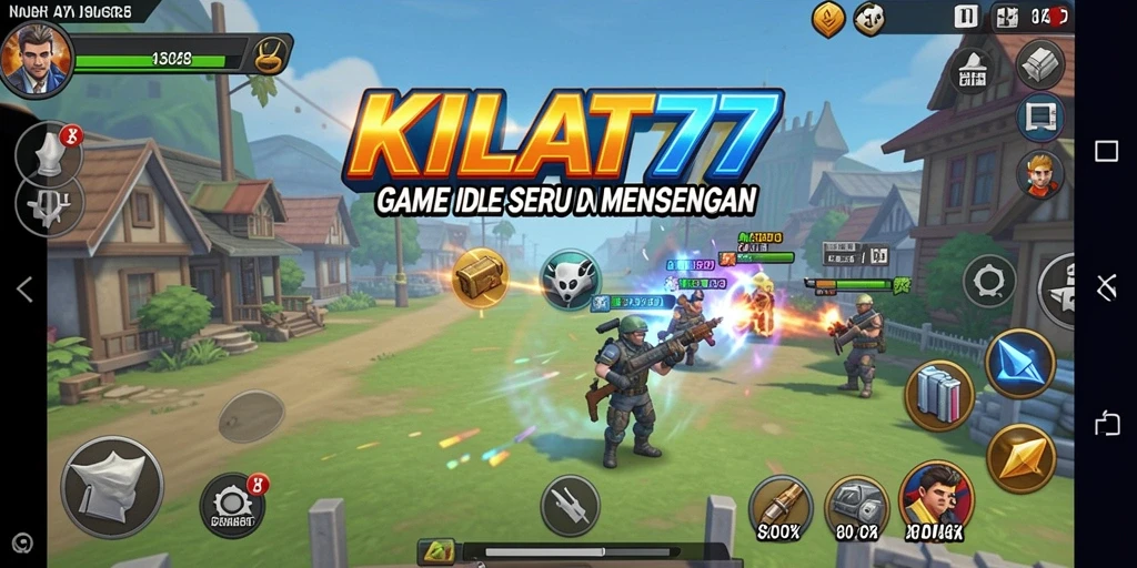 Screenshot gameplay KILAT77 menampilkan aksi seru dalam mode Idle.