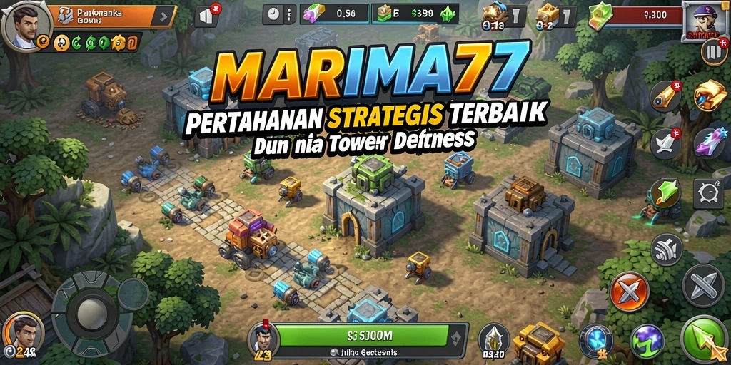 Tangkapan layar aksi pertahanan epik dalam game Tower Defense.