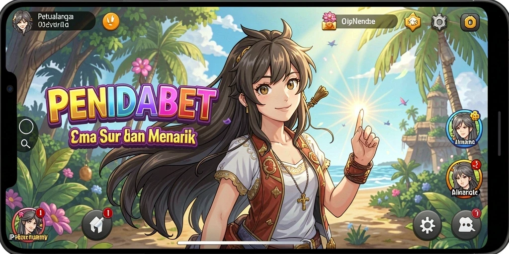 Tampilan dinamis gameplay PENIDABET yang menampilkan karakter Anime.