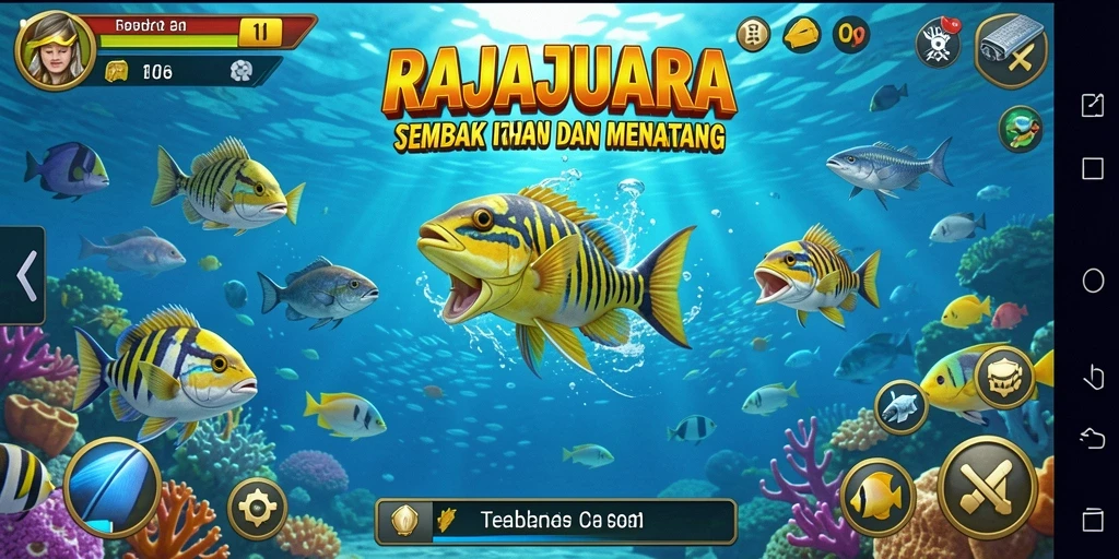 Tampilan gameplay Tembak Ikan di RAJAJUARA yang seru dan menantang.