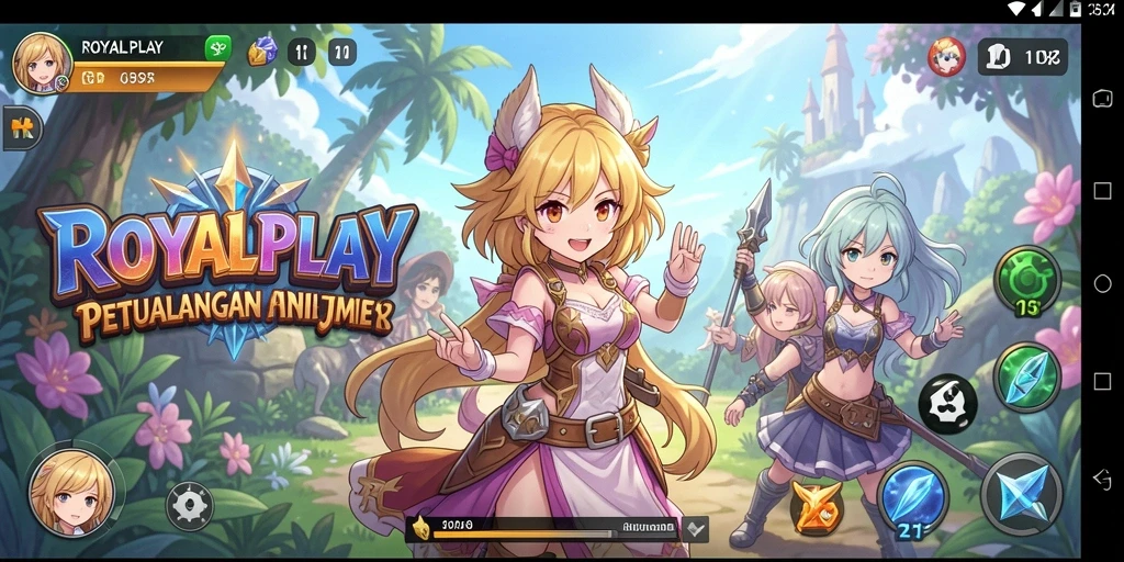 Tampilan gameplay menakjubkan dari ROYALPLAY dengan karakter anime.