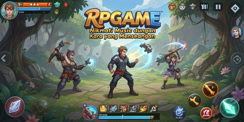 Tampilan gameplay RPGAME yang menampilkan interaksi musik yang seru.