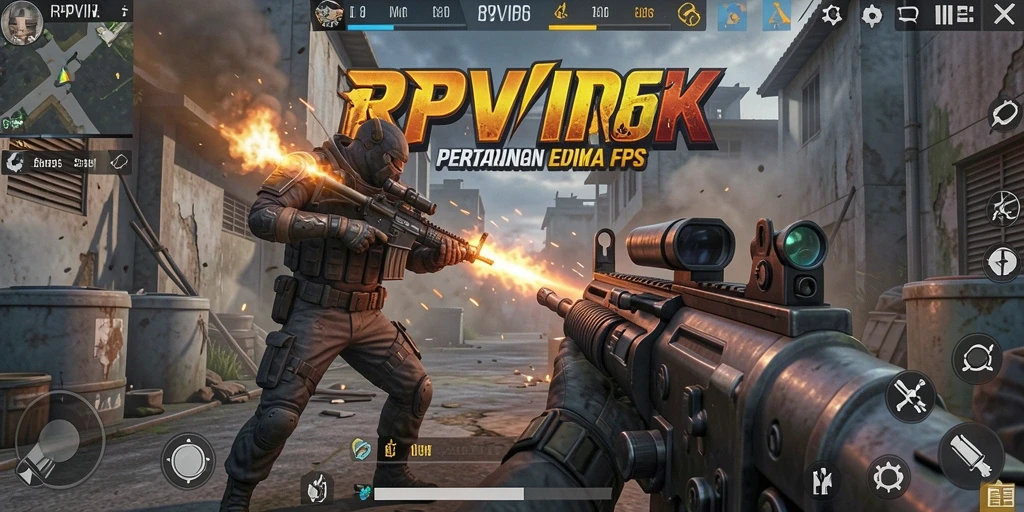 Screenshot gameplay RPVIP6 menampilkan aksi seru dalam pertempuran FPS.