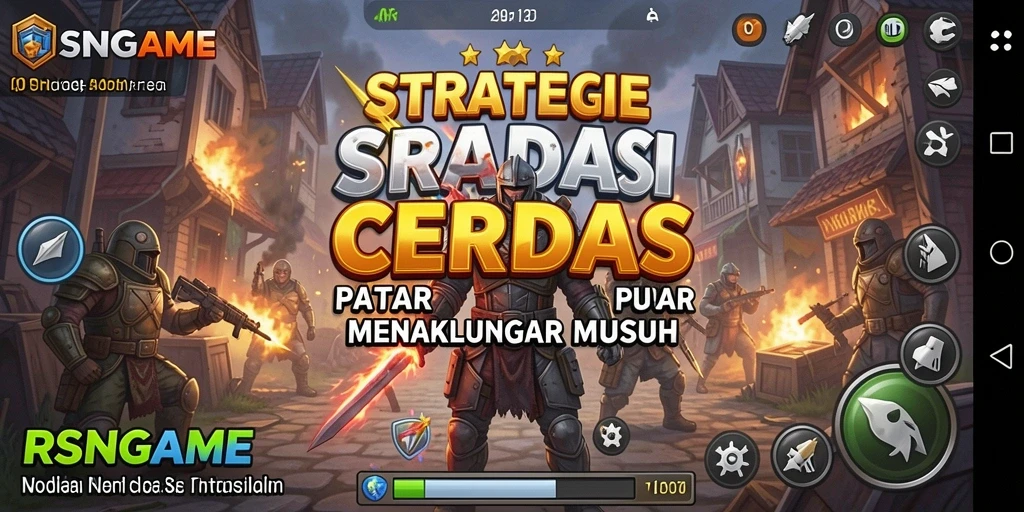 Tangkapan layar RSNGAME menampilkan aksi pertempuran strategi yang mendebarkan.