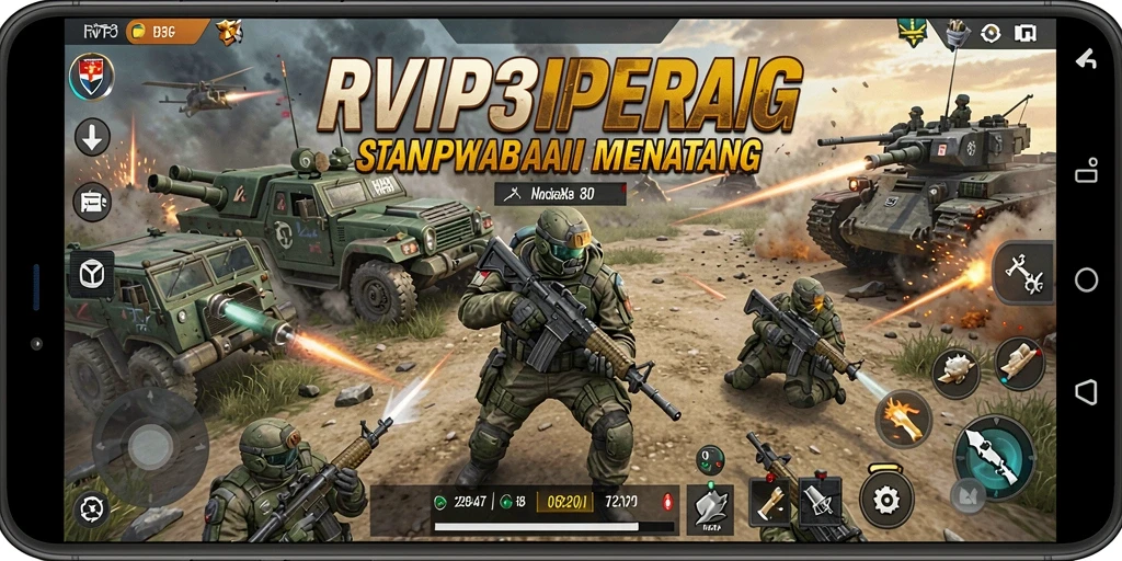 Screenshot gameplay RVIP3 menunjukkan pertempuran yang epik dan strategi yang mendebarkan.