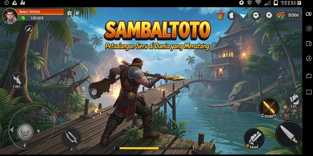 Screenshot SAMBALTOTO menampilkan momen petualangan seru di dunia fantastis.