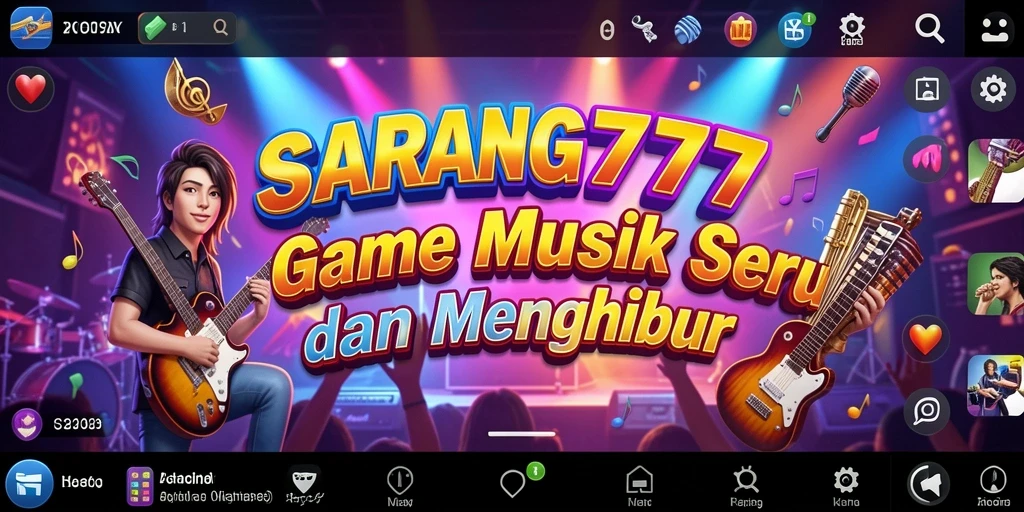 Tangkapan layar menampilkan gameplay seru SARANG777 dengan berbagai lagu.