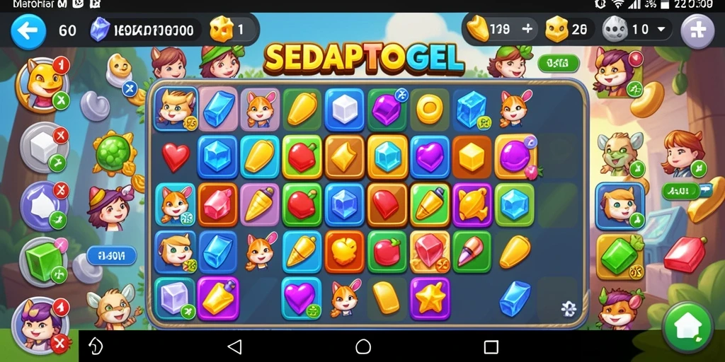 Tampilan gameplay SEDAPTOGEL dengan elemen Match-3 yang menarik.