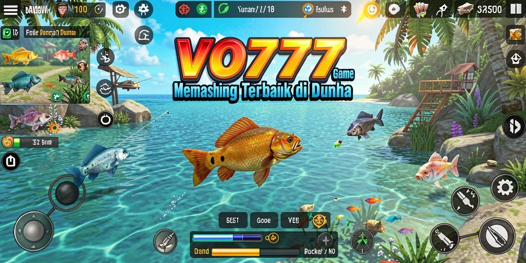 Screenshot VO777 yang menunjukkan aksi menangkap ikan di tengah lautan.